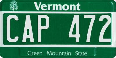 VT license plate CAP472