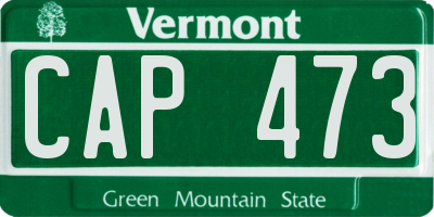 VT license plate CAP473