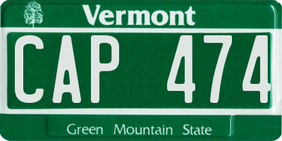 VT license plate CAP474