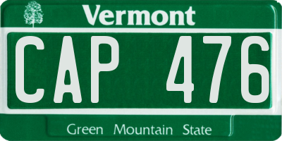 VT license plate CAP476
