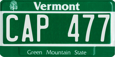 VT license plate CAP477