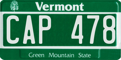 VT license plate CAP478