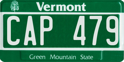VT license plate CAP479