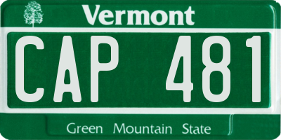 VT license plate CAP481