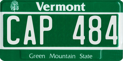 VT license plate CAP484