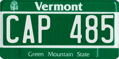 VT license plate CAP485