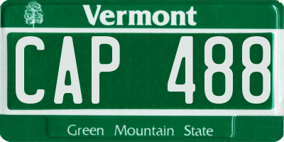 VT license plate CAP488