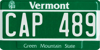 VT license plate CAP489