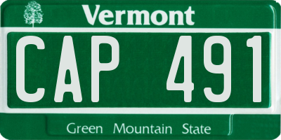 VT license plate CAP491