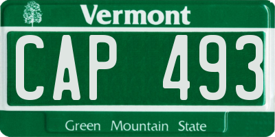 VT license plate CAP493