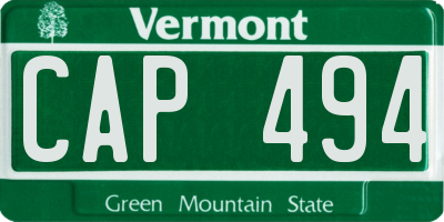 VT license plate CAP494