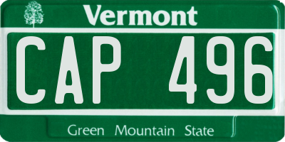 VT license plate CAP496