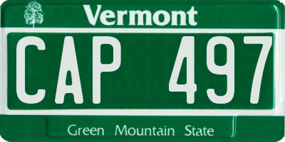VT license plate CAP497