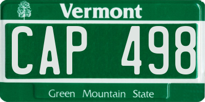 VT license plate CAP498