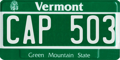 VT license plate CAP503