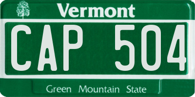 VT license plate CAP504