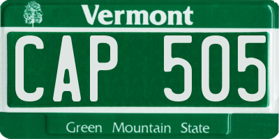 VT license plate CAP505