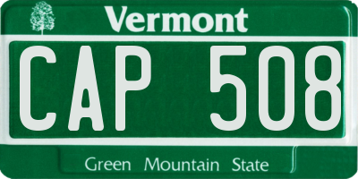 VT license plate CAP508