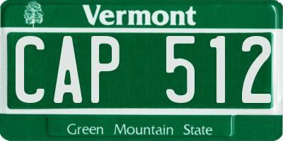 VT license plate CAP512