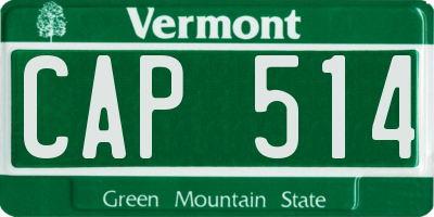 VT license plate CAP514