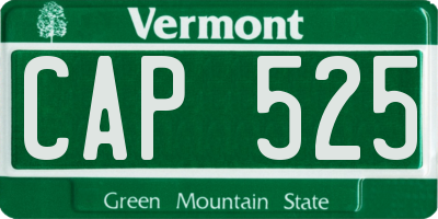 VT license plate CAP525