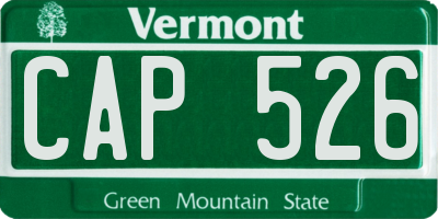 VT license plate CAP526