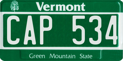 VT license plate CAP534