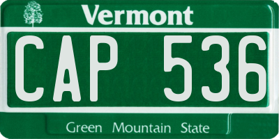 VT license plate CAP536
