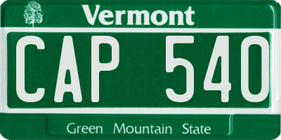 VT license plate CAP540