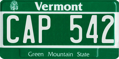 VT license plate CAP542