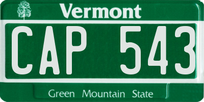 VT license plate CAP543