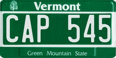 VT license plate CAP545