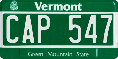 VT license plate CAP547