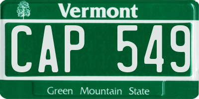 VT license plate CAP549