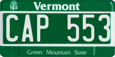 VT license plate CAP553