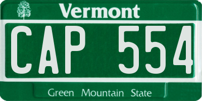 VT license plate CAP554