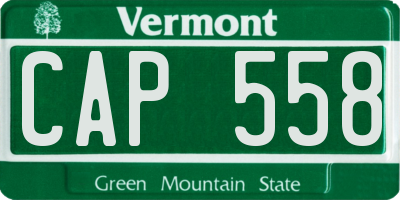VT license plate CAP558