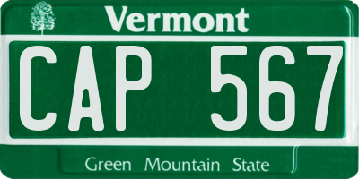 VT license plate CAP567