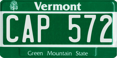 VT license plate CAP572