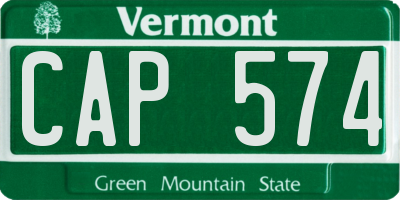 VT license plate CAP574