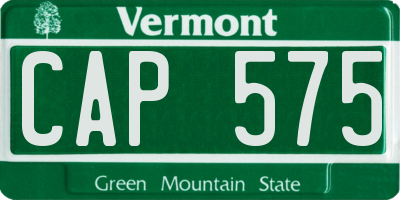 VT license plate CAP575