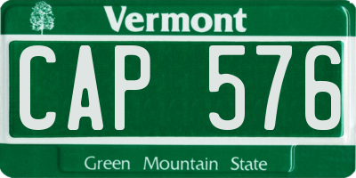 VT license plate CAP576