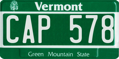VT license plate CAP578