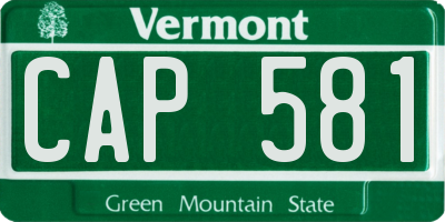 VT license plate CAP581