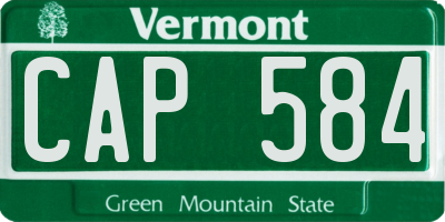 VT license plate CAP584