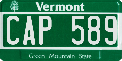 VT license plate CAP589