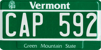 VT license plate CAP592