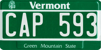 VT license plate CAP593