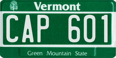 VT license plate CAP601