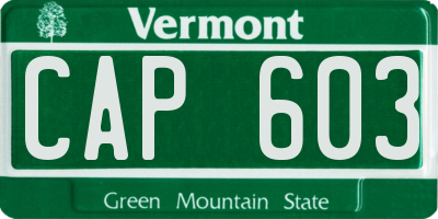 VT license plate CAP603